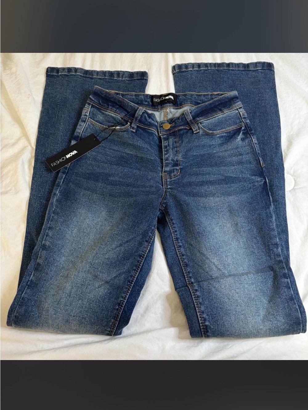 Fashion Nova Women's Dark Blue Denim Jeans